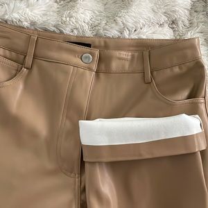 Faux Leather Straight Leg Pants